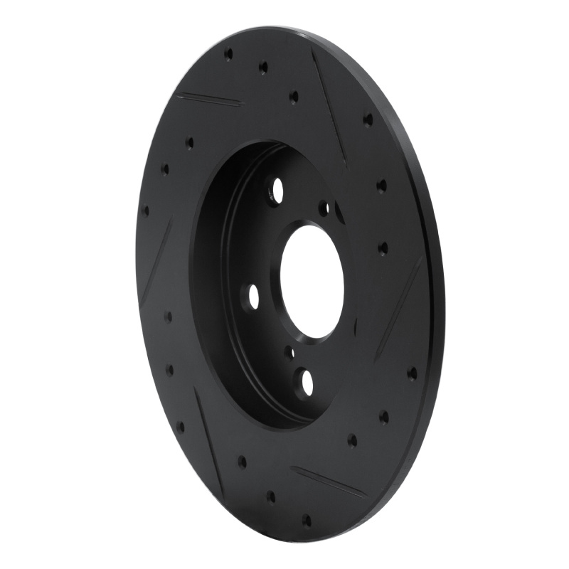 Pontiac Vibe Brake Rotor (1) - Rear Left - R1 Concepts - Drilled & Slotted - Black - `08-`18